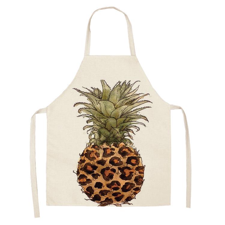 Matlagning Bakförkläde Ny frukt Ananas Köksförkläde Anti-fläckar Linne Kockförkläde för män och kvinnor Rengöringsverktyg
