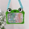 3D Cute Cartoon Frog Crocodile Kids Silicone Tablet Case With Shoulder Strap For iPad Air M4 A19 Mini 6 7 iPad 5/6/7/8/9/10/11/12th Pro11 Cover Stand