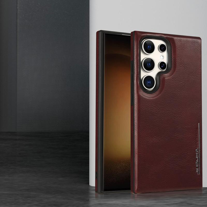 

Магнитное крепление для чехла телефона Samsung S24Ultra, Текстура кожи Crazy Horse Galaxy23Plus Бизнес 24 Полная защита от ударов Samsung Galaxy S23