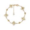 Damen Armband, Kleeblatt Design Lässiges Armband, Verstellbare Kettenlänge Glücksbringer Armband mit Zirkonia besetzt
