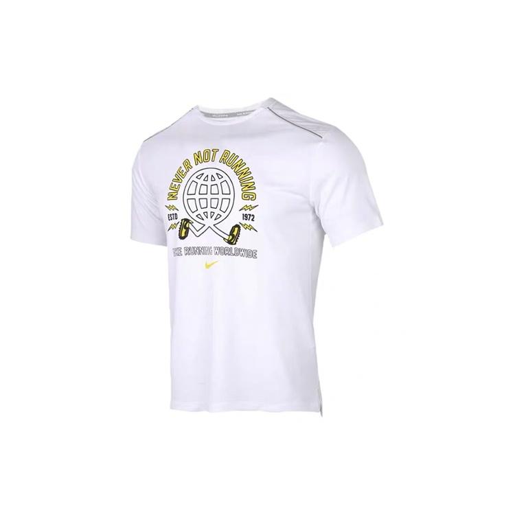 Nike Miler Wild Run Earth Printing Short Sleeve White Men s CJ5404-100 M