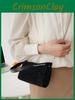 Trendy Plush Chainstrip Round Crossbody Bag For Daily Use
