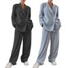 Women's Suits 2 Piece Set Oversized Blazer Jacket And Wide Leg Dressy Pants Casual Business Set Formal Office Work Outfits