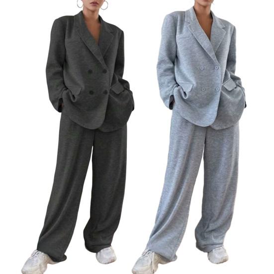 Women's Suits 2 Piece Set Oversized Blazer Jacket And Wide Leg Dressy Pants Casual Business Set Formal Office Work Outfits