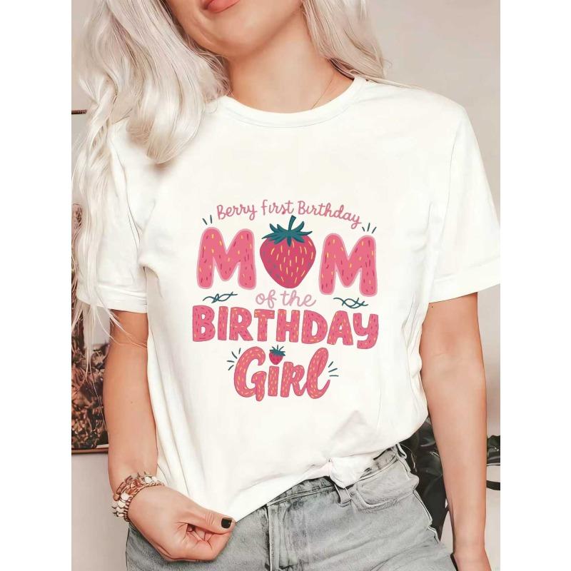 

Black Oversized T Shirt Mom Of The Birthday Girl Berry First Birthday Strawberry Print For Mother Birthday Celebration XXXXL білий