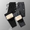 Winter Men's Sweatpants Thick Warm Fleece Joggers Sportswear Zip Pockets Cotton Casual Track Pants Plus Size