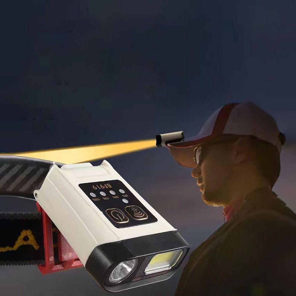Double Light Source LED Hat Light USB Cap Clamp Light Rechargeable Headlamp  Hiking Adventures