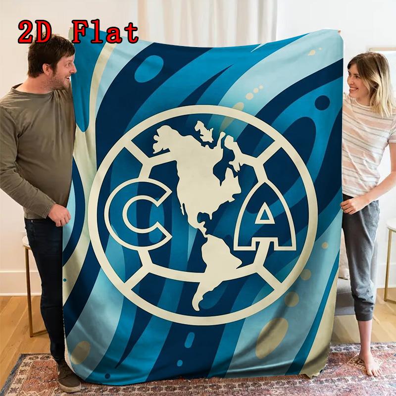 Club América logo 2D Flat Pattern Flannel Blanket High quality All Seasons Warmth and Comfort Perfect for Christmas Gifts.PMT0914443