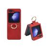 Samsung Z Flip 6 Fold & Ring Case: Skin-Feel Protective Cover with Screen Bracket for Cross-Border Use