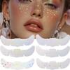 6Pcs Mixed Style Waterproof Temporary Tattoos, Glitter Laser Freckle Stickers with Heart Star Design