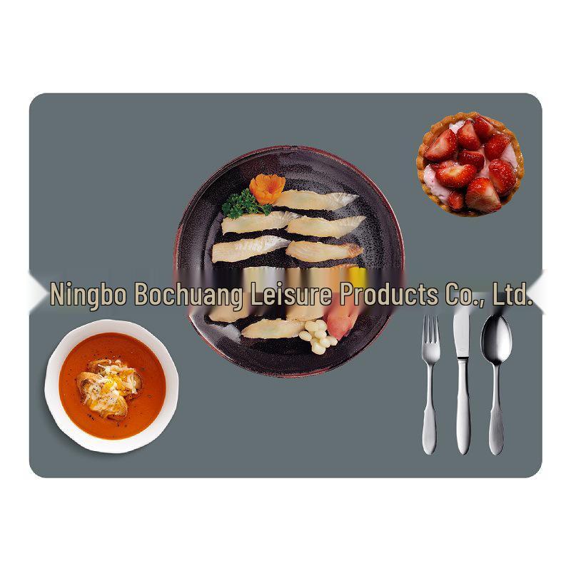 Nordic Morandi Style Silicone Placemat for Kids, Heat-Resistant, Japanese-Korean Design, 40x30 Cm