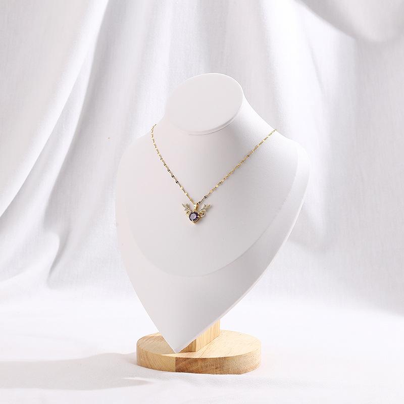 High-end Solid Wood Heart-shaped Necklace Pendant Display Stand Necklace Jewelry Display Window Counter Jewelry Display Props