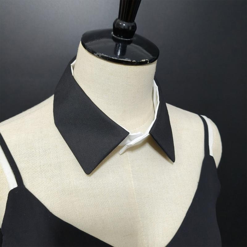 Elegant Blouse Choker Collar for Women with Soft Breathable Fabric Detachable False Lapel Collar Necklace Half Shirt