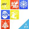 Small Size Paint Stencil 6 Pcs Painting Template Stencils, 5.5x5.9 Inch Washable Reusable DIY Hollow Edge Art Stencils for Wood Paper Fabric,