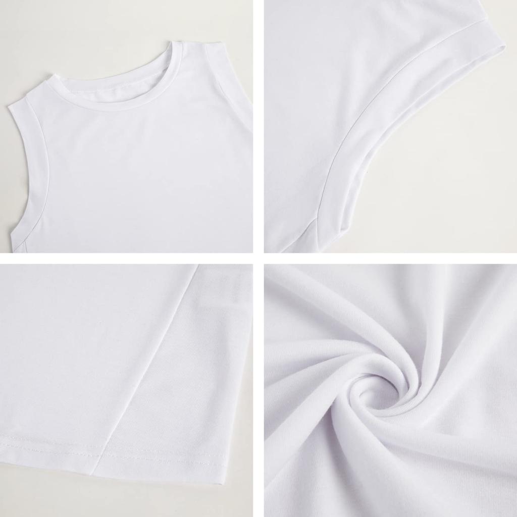 Top de vară fără mâneci pentru femei, cu gât rotund, croială largă, tricou de bază