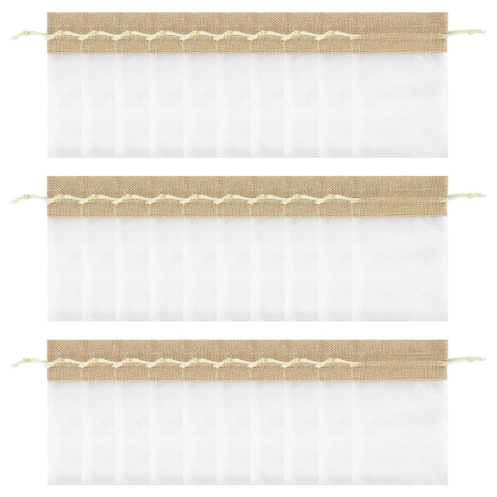 Multipurpose Pack of 30 Sturdy Organza Linen Drawstring Storage Bags for Jewelry Storage and Gifts Packaging Use