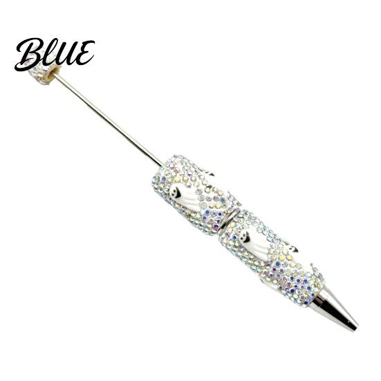 Rhinestone Writing Pen Beadable Pen Glitter Plastic Beaded Halloween Pumpkin Ghost Skull Smooth Gel Ink for DIY Craft Making School Office Supplies