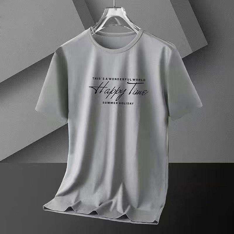 Men's Quick-Dry American Style Slim Mesh T-Shirt - Versatile Summer Ice Silk, Round Neck, Short Sleeve