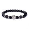 Vintage Lion Head Beaded Bracelets Men Obsidian Lava Stone Dog Paw Charm Bracelets & Bangles for Women Friendship Jewelry Gift