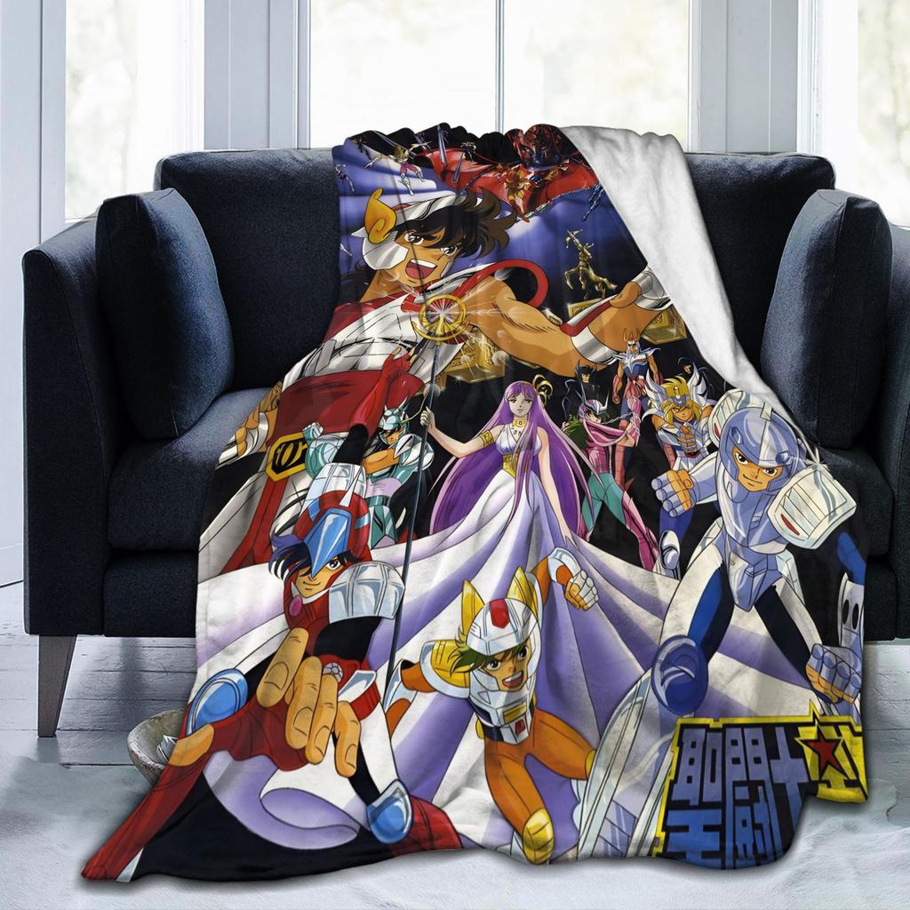 Saint Seiya Anime Blanket Knights of the Zodiac Flannel Novelty Breathable Throw Blanket for Coverlet Winter