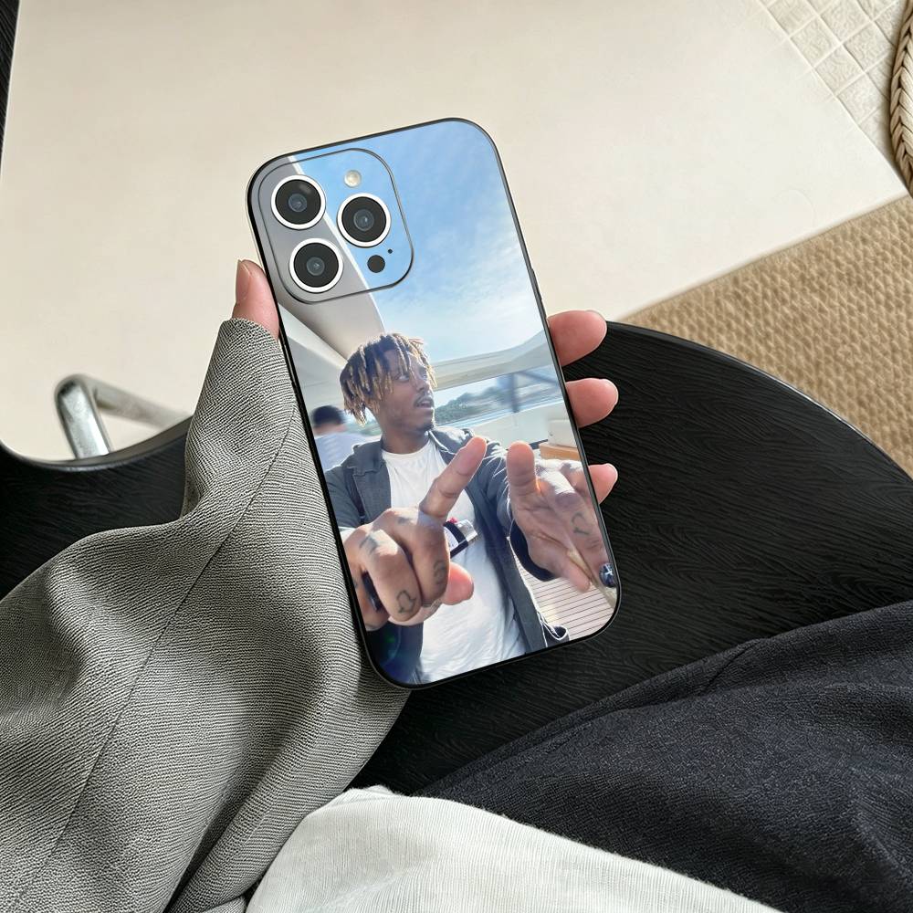 Coque de téléphone pour iPhone 17, 16, 15, 14, 13, 12, 11 Plus, Pro Max, Autres Housse Souple Noire Rapper 999 J-Juice W-WRLD