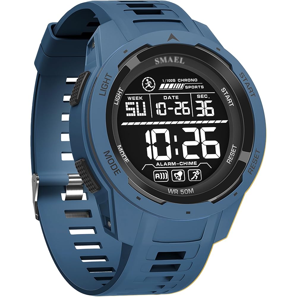 Maeau Sports Watch Digital Waterproof Men s Outdoor Multi-Function Date Alarm Timer Blue