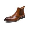 Autumn and winter velvet men's trend high casual leather shoes pointed short boots large size Martin boots