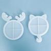 New Christmas Cat Elk Antlers Shaped Tray Silicone Molds Handmade Diy Crafts Christmas Jewelry Tools Pottery Mould Home Decor