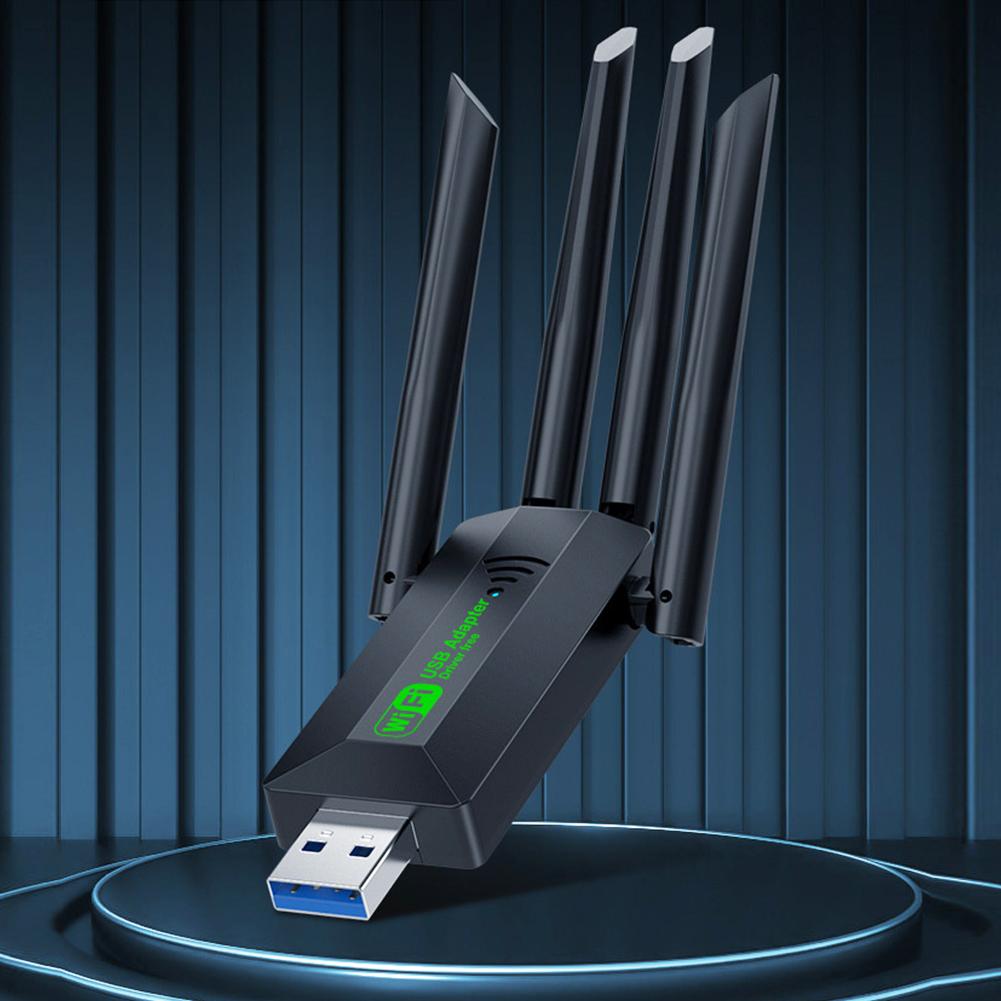 Dual Band 1200Mbps WiFi USB Adapter 2.4G+5Ghz Wi-Fi Dongle 4 Antenna 802.11AC USB3.0 High-Speed Wireless Card Receiver PC/Laptop