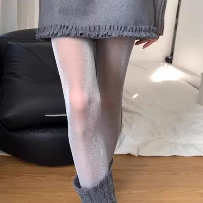 Sexy Pearlescent Sheer Tights With Subtle Shimmer Ultra Thin Black Stocking Milky White Korean Pantyhose For Women