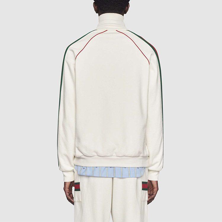 Gucci Sweatshirts Men's White Stand Collar Moderate Cardigan 625405-XJCOE-9146