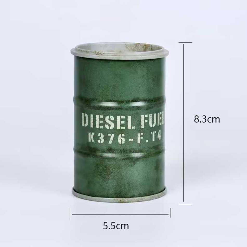 Iron Mini Oil Drum Model Chemistry Oil Drum Model Car Model Storage Box Desktop Decoration War Games Scene Model for Xmas Gifts