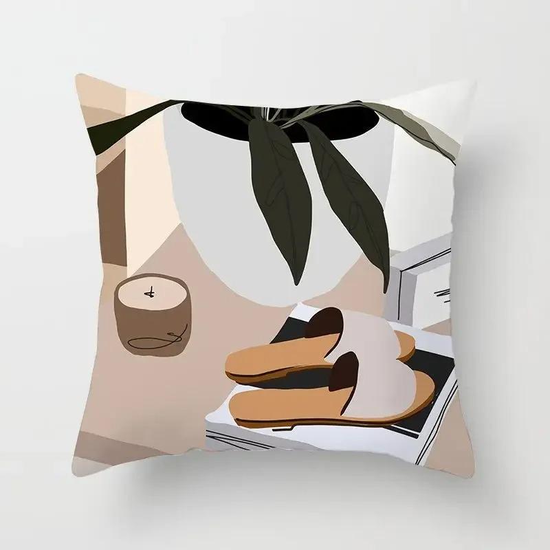Simple Abstract Line Drawing Decorative Pillowcase Living Room Office Ornaments Home Pillowcase