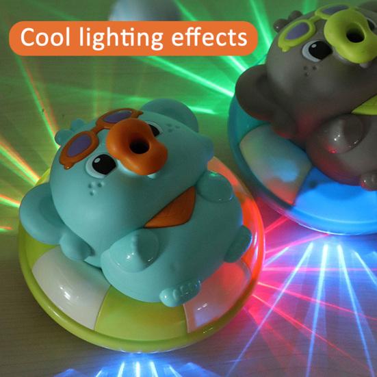 Electric Ball Blowing Toy Cartoon Elephant Turtle Shape Wind Suspension System Interactive Baby Toy with Lights Music
