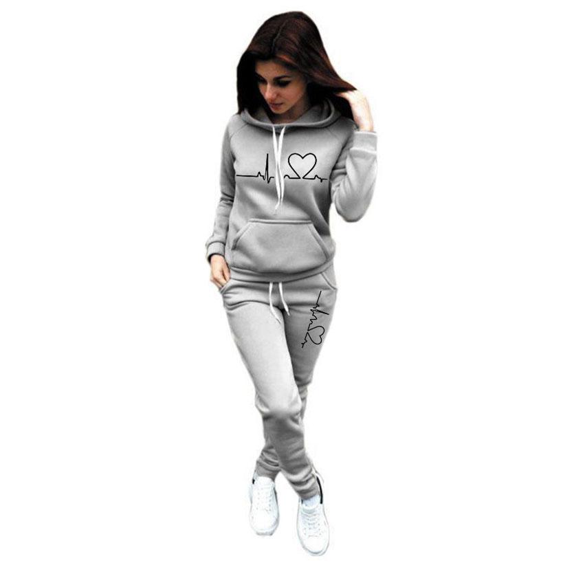 Women's Tracksuit Female Pullover Hoodies Jogging Pants Sweatshirt Sports Suit Two Piece Set Women Clothing Winter Warm Outfits