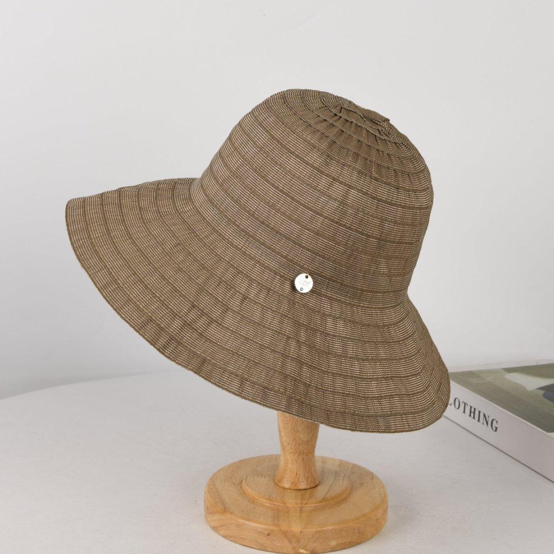 

Women Sun Hat Korean Fashion Striped Outdoor Travel Sunscreen Beach Summer Hats For Women Wide Brim Fisherman Cap Female New 56-58cm кавовий