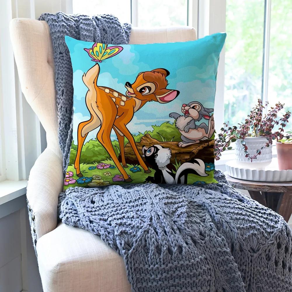 1Pc Animated B-Bambi Fairy Tale Pillow Case Square Pillow Bedroomsofaleisurecomfortcushion Car Living Room Home Decoration 40X40