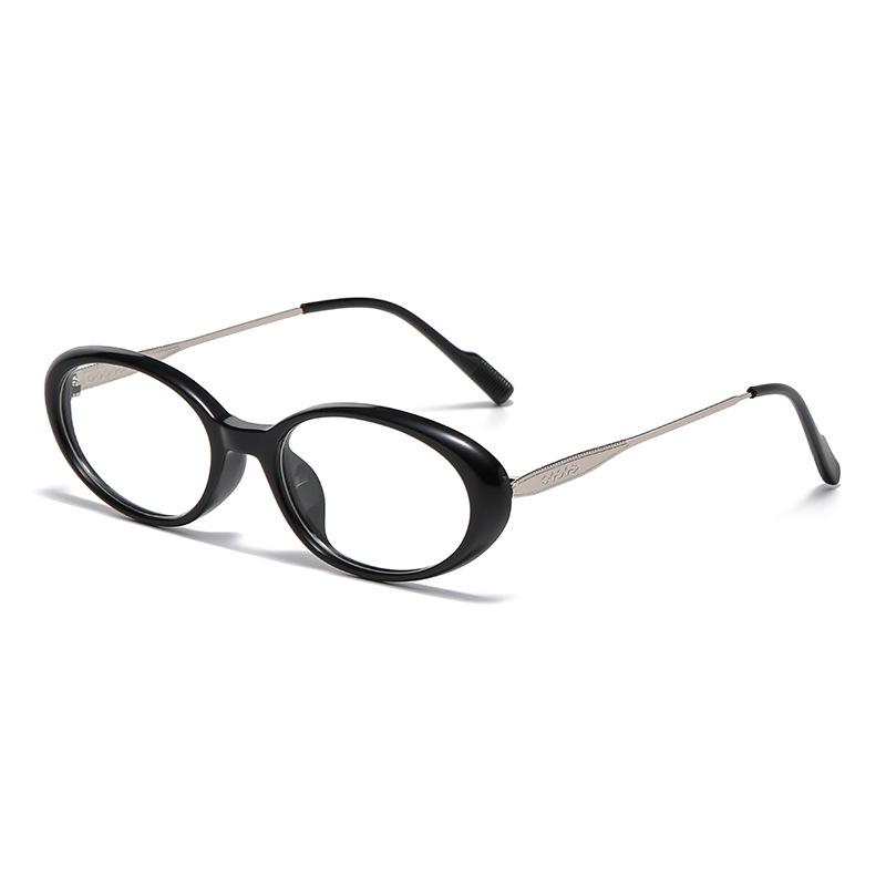 Light-sensitive Color-changing Elliptical Fashionable Thick-edge High-end Style Small-frame Near-sighted Glasses 6093