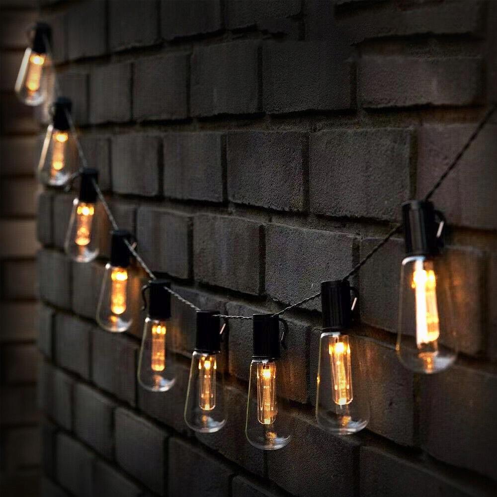 Garland Of Solar Garden Lights 10 Led Decorative Bulbs