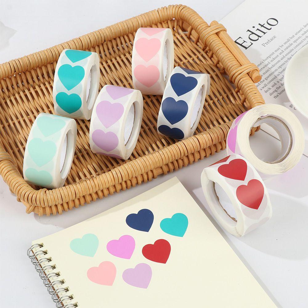 500 Pcs Package Label Gift Packaging Stationery Love Heart Shaped Seal Labels Sticker Scrapbooking