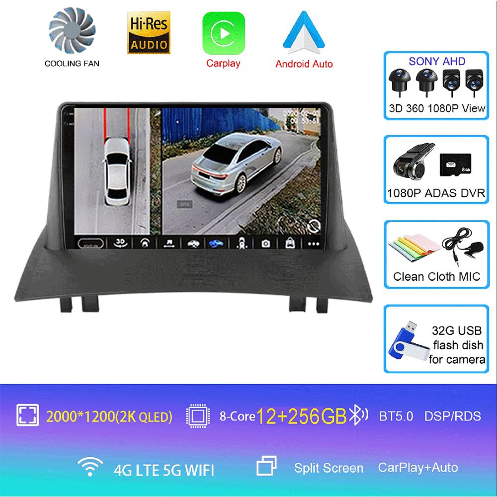 Android 14 2 Din Car Radio For Renault Megane 2 2002-2009 Multimedia Video Player Navigation GPS Stereo Head Unit
