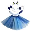 Sheepdog Costume Set Dog Ears Headband Bowtie Tail Nose Tutu Skirt for Kids Halloween Costume Cosplay Party