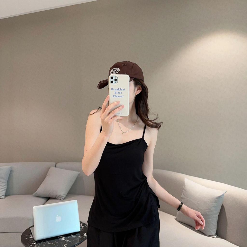 Modal Summer Camisole with Open Chest Pads - Slimming Sleeveless Base Vest