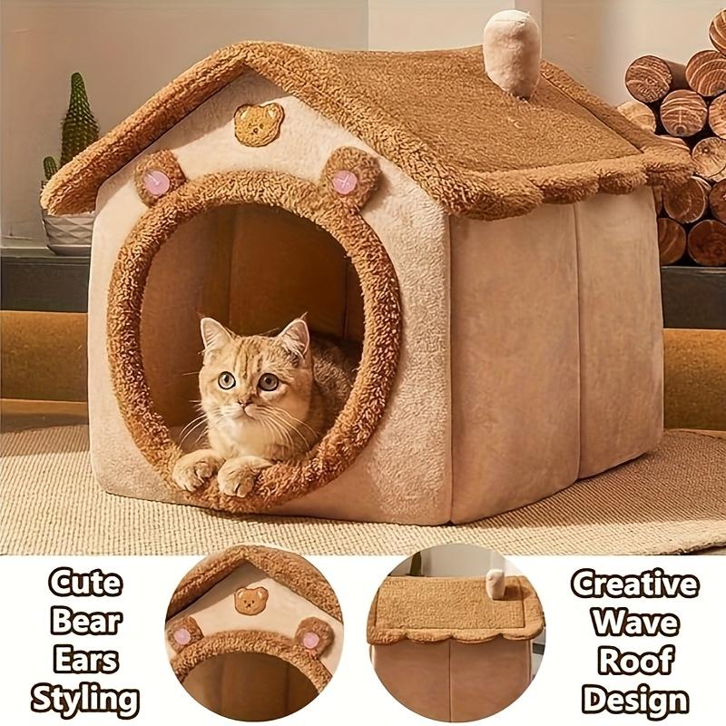 All-Season Pet Villa: Arctic & Fleece, Washable, Non-Slip. For Cats & Small Dogs. Cozy & Enclosed. Shop Now!
