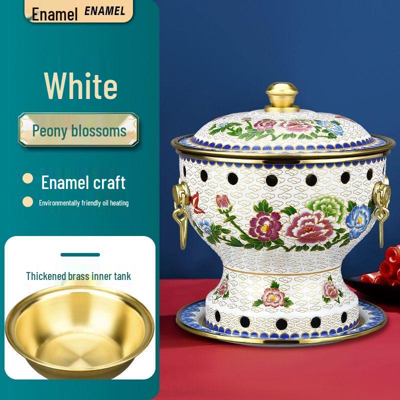 Single-Person Thickened Pure Copper Enamel Alcohol Hotpot
