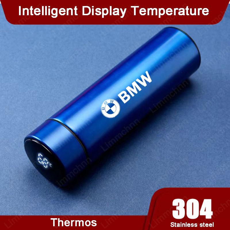 For Bmw M E46 E90 E60 F10 F30 X3 X5 M2 M3 M5 M6 Car Logo Temperature Display Thermos Cup Stainless Steel Divided Thermos Bottle