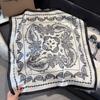 Wind Scarf Square Scarf Simulation Silk 70Cm Retro Cashew Print Literary Headband Suit With Decorative Scarf