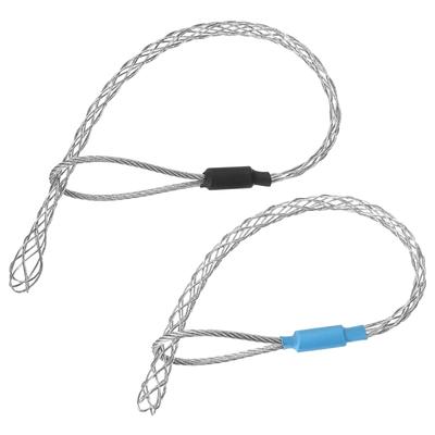 Uxcell Cable Pulling Wire Mesh Sock Single Galvanized Steel Wire Grip with Net 22cm X for and Blue and Black Grip, Puller, Grip, Head, Cover, Smooth,