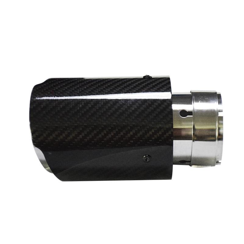 Universal 60mm-89mm Glossy Carbon Fiber Exhaust Pipe Auto Styling Modification Muffler Straight Edge