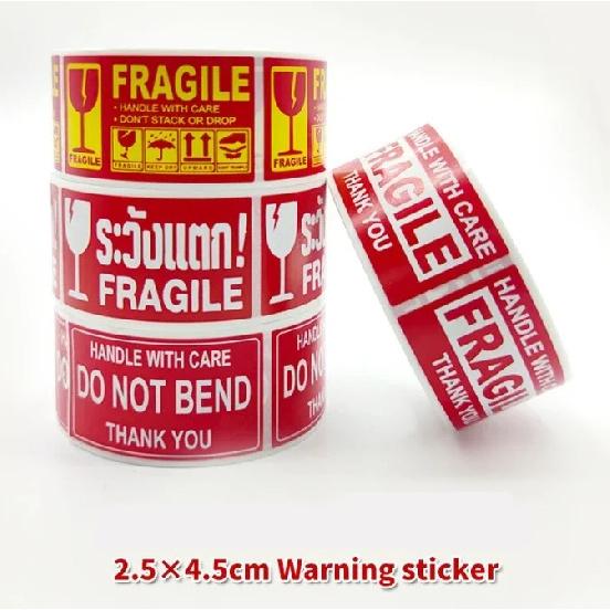250Pcs Fragile Warning Sticker Roll Handle With Care Keep Shipping Express Label Useful Tag